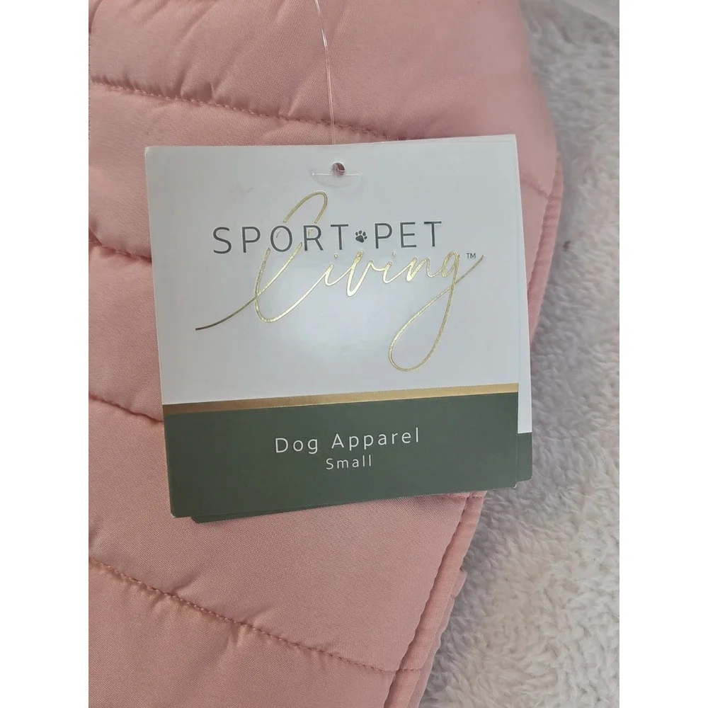 Sportpet Living Dog Size Small Pink Quilted Puffer Pet Winter Jacket